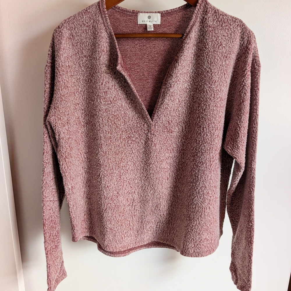 Socialite Textured Mauve Women's Sweatshirt